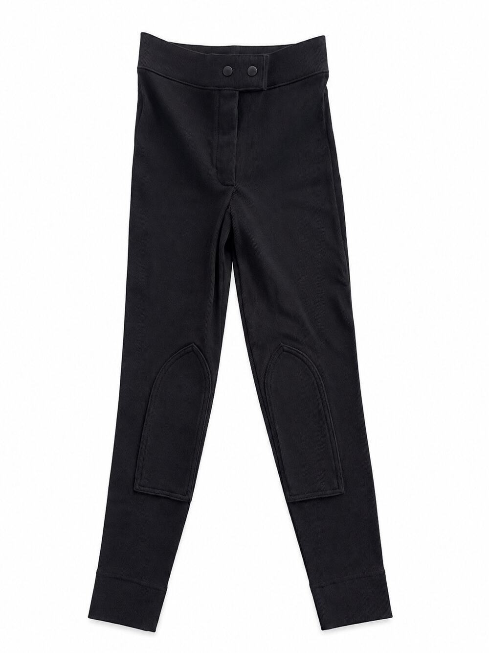 American Apparel Riding Pant Black Ribbed High Rise Stretch Pants Size Medium